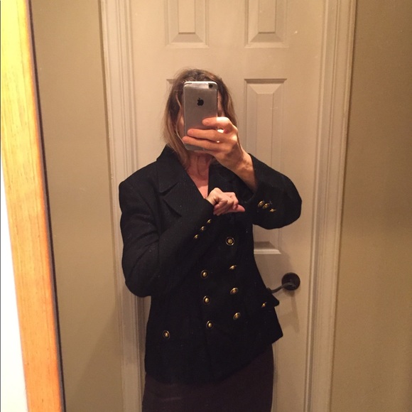 Metallic thread jacket and skirt in wool - Picture 5 of 12